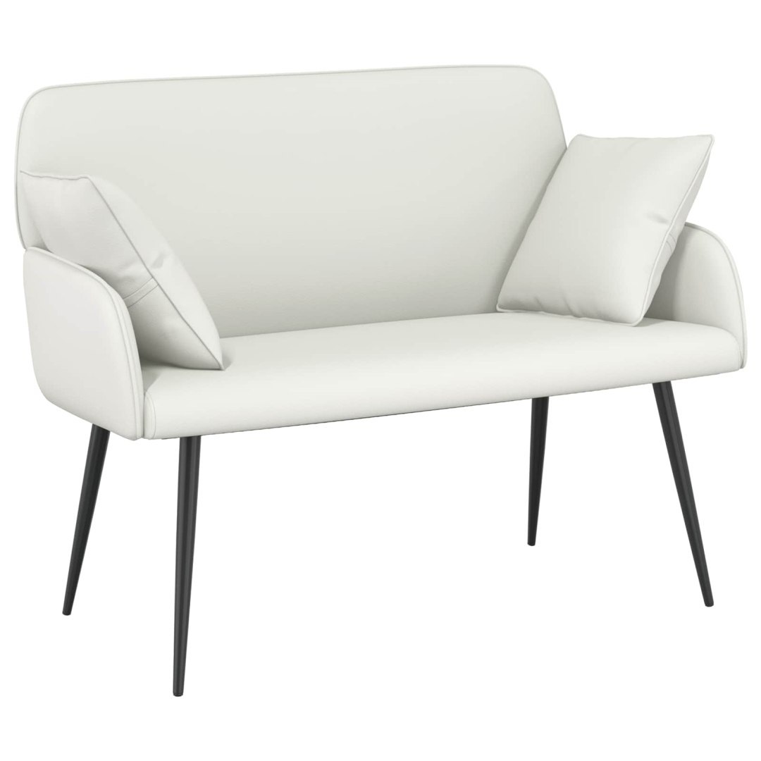 Sofa dwuosobowa na metalowych nóżkach 2-osobowy Biały Ekoskóra