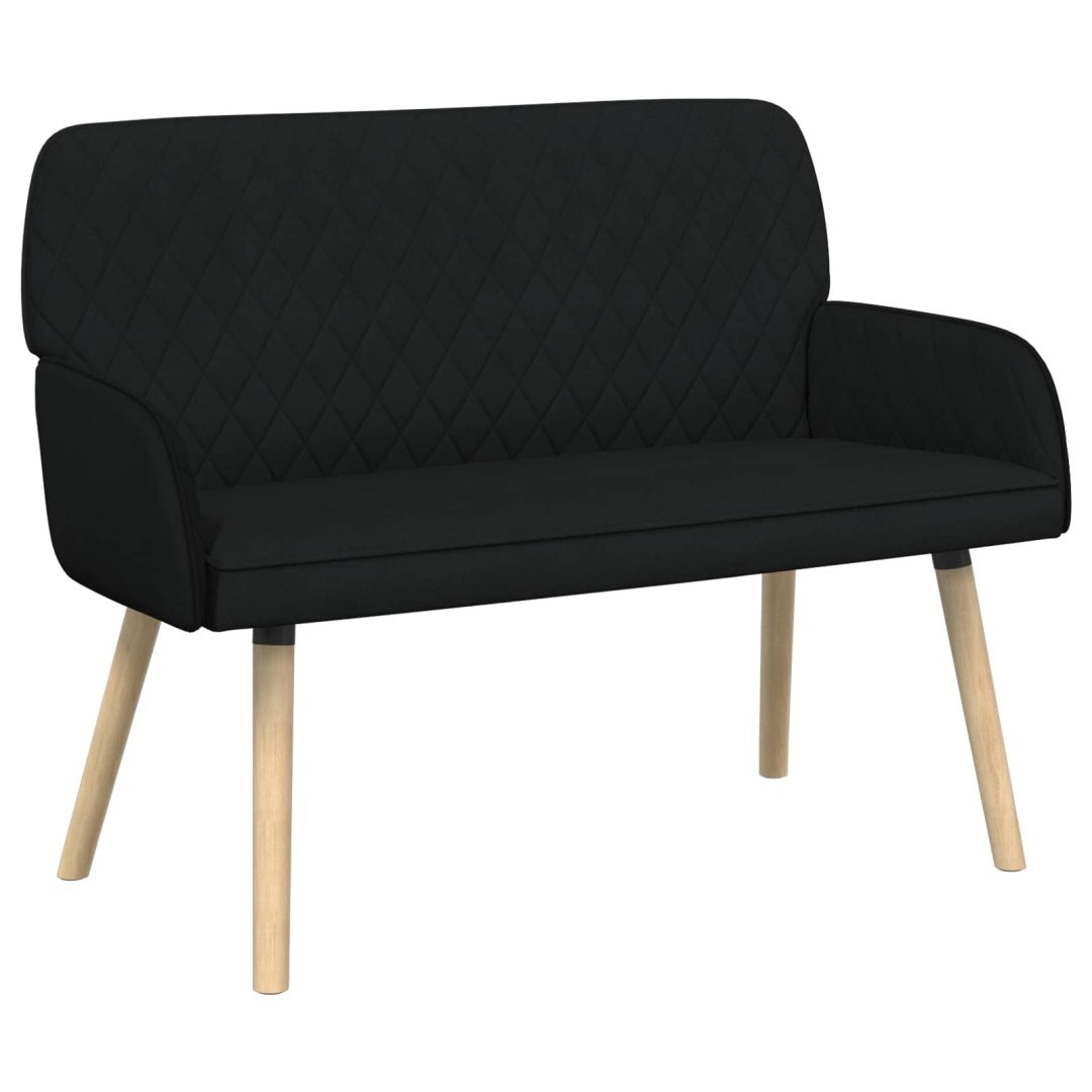 Sofa dwuosobowa na nogach z litego drewna 2-osobowy Czarny