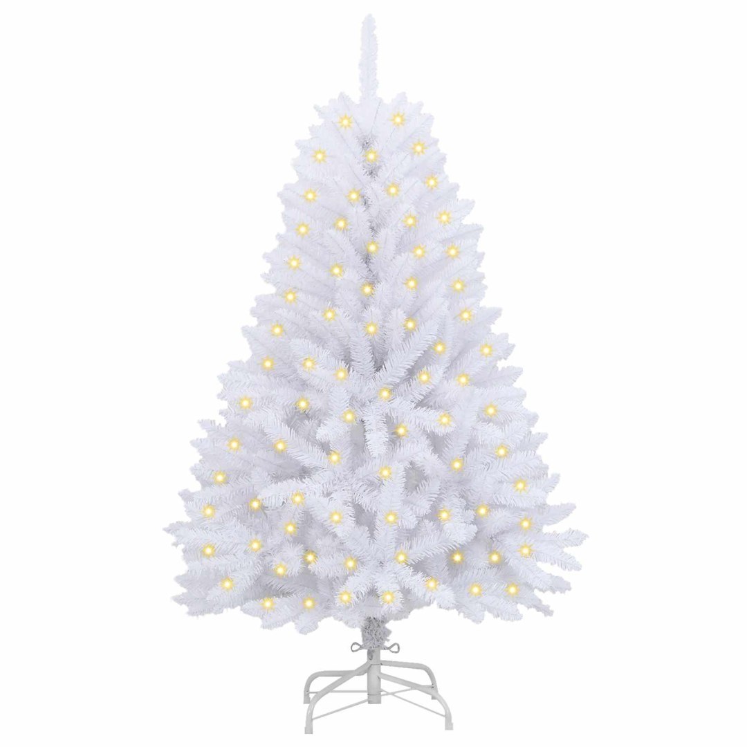 Sztuczna choinka 150 LED PVC i stal Biały