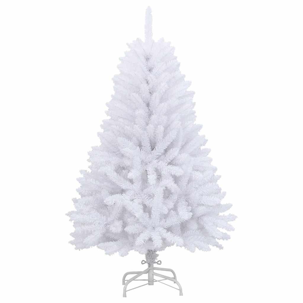 Sztuczna choinka z zawiasami i stojakiem, biała, 120 cm