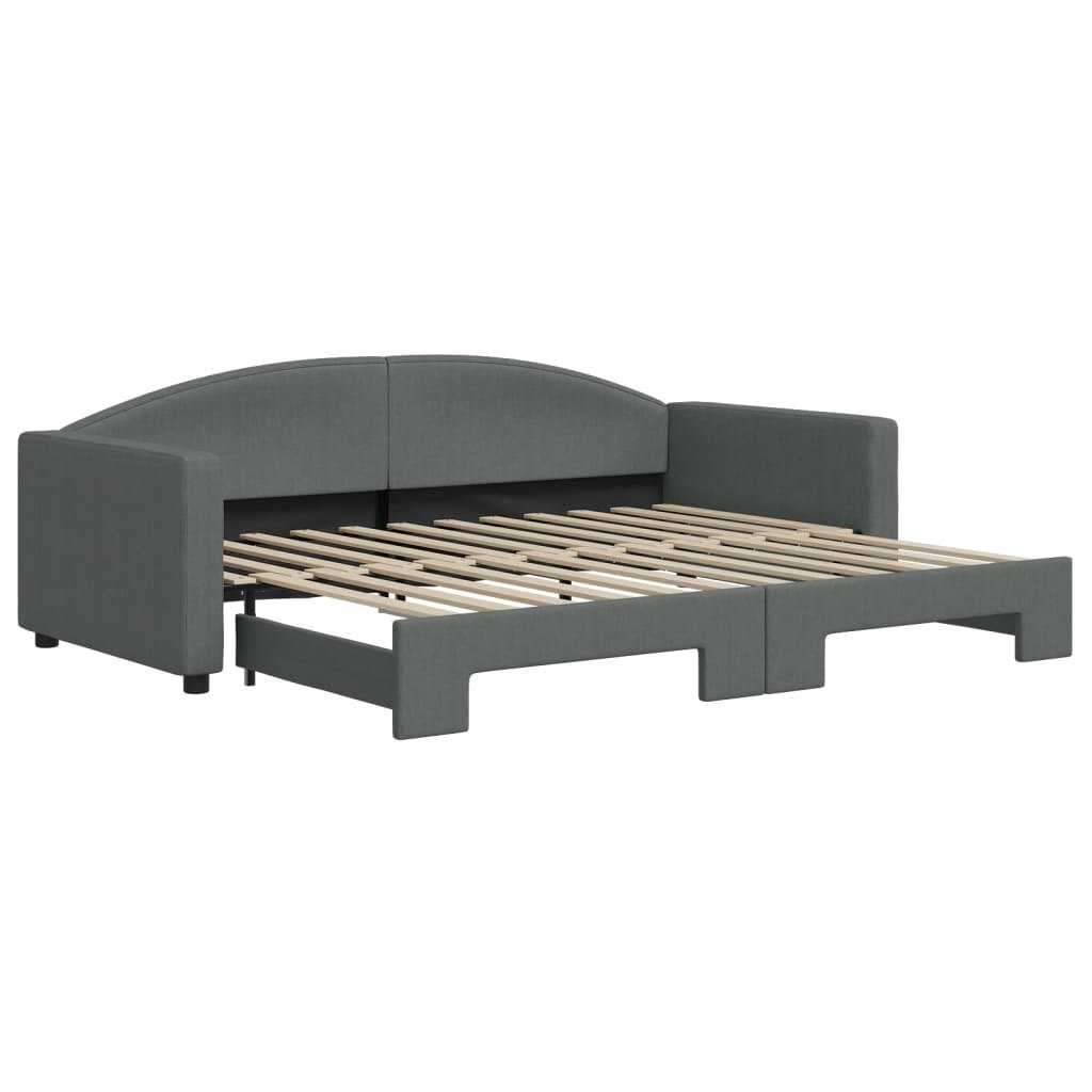 Sofa rozsuwana, ciemnoszara, 90x200 cm, tkanina