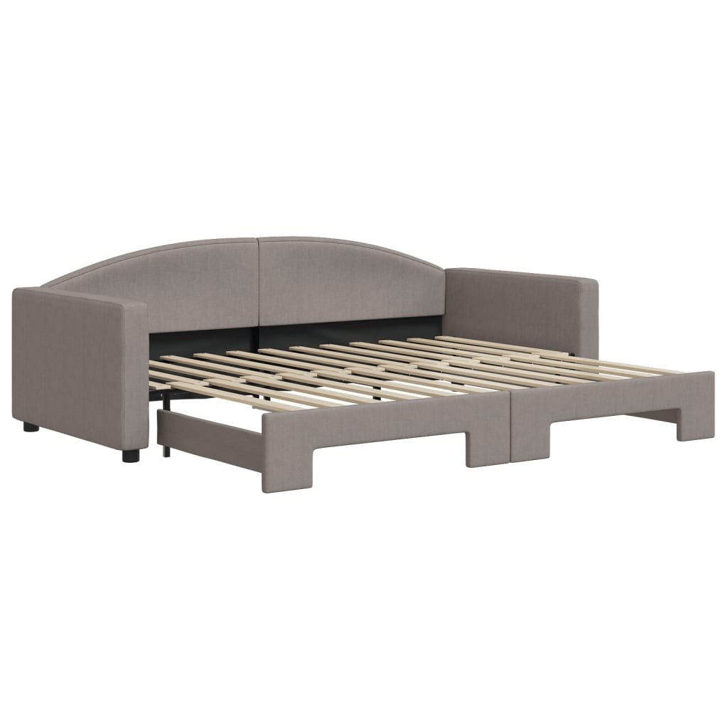 Sofa rozsuwana, kolor taupe, 90x200 cm, tkanina