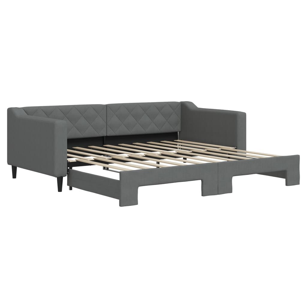 Sofa rozsuwana, ciemnoszara, 90x190 cm, tkanina