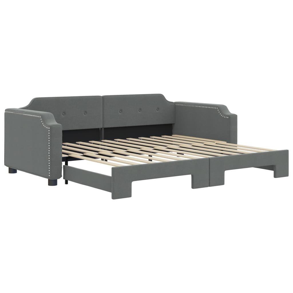 Sofa rozsuwana, ciemnoszara, 90x200 cm, tkanina