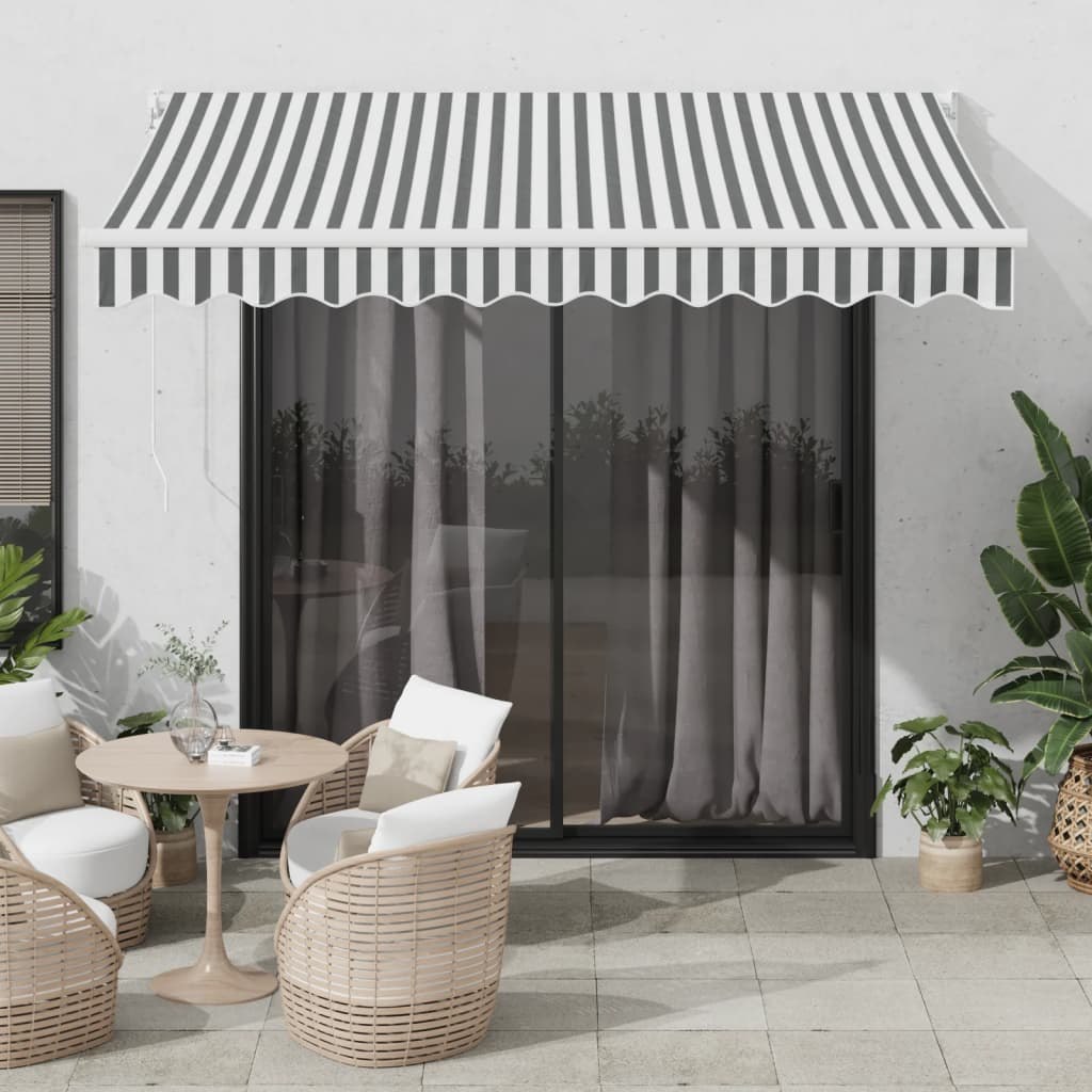 Zwijana markiza, antracytowo-biała, 3x2,5m, tkanina i aluminium