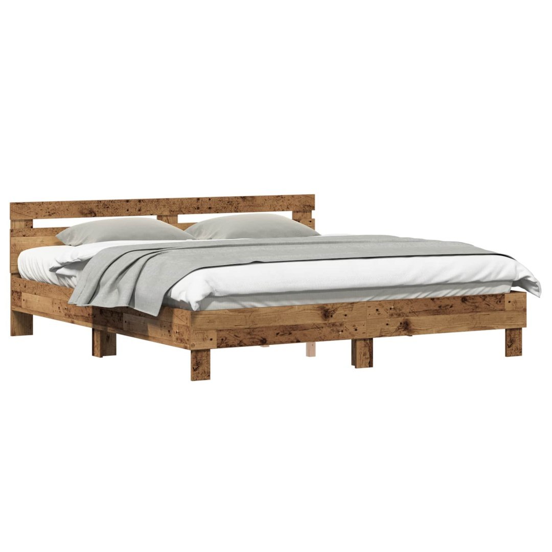 Ramka łóżka Stare drewno 203 x 185 x 70 cm Drewno inżynieryjne