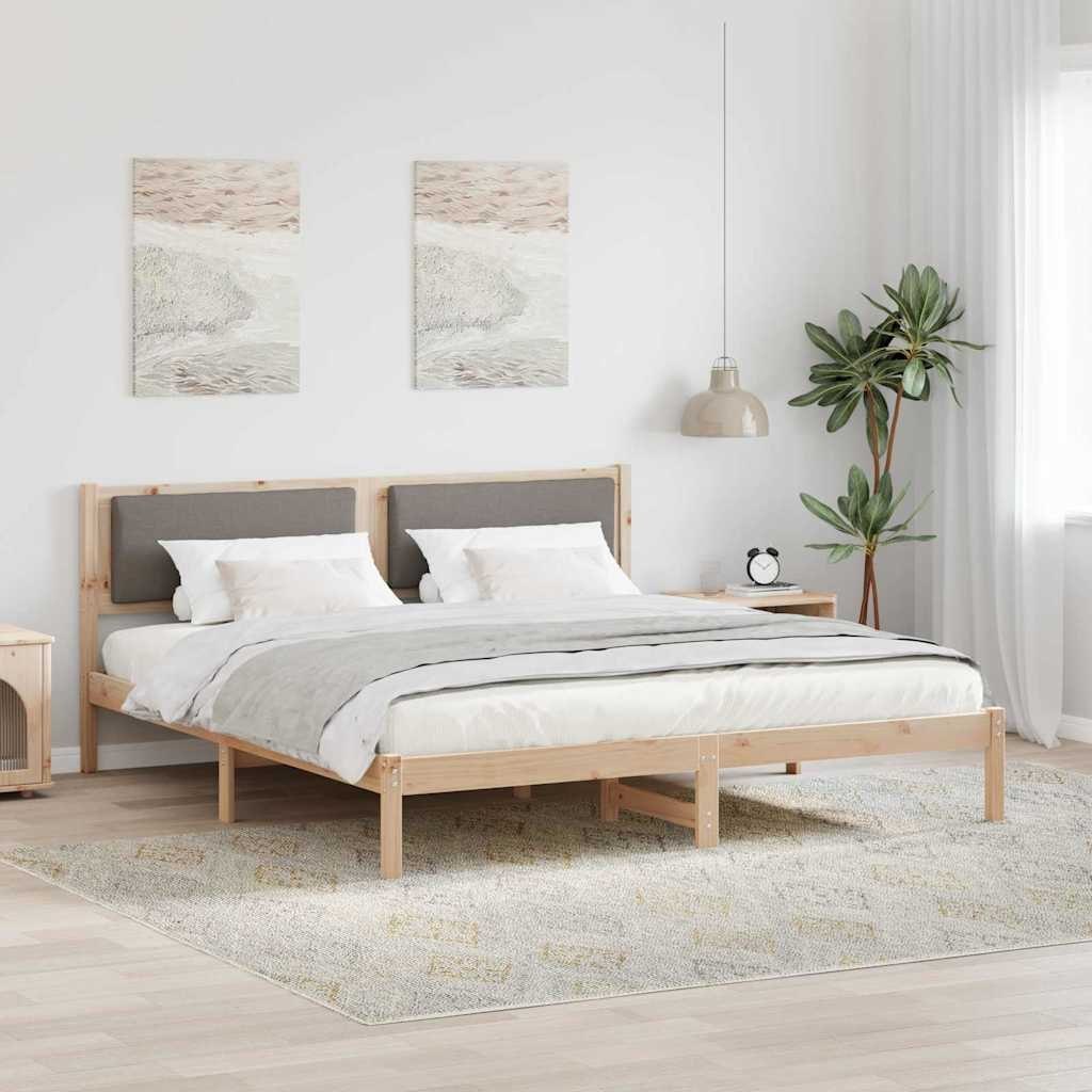 Ramka łóżka Ciemnoszary 200 x 200 cm Lite drewno sosnowe