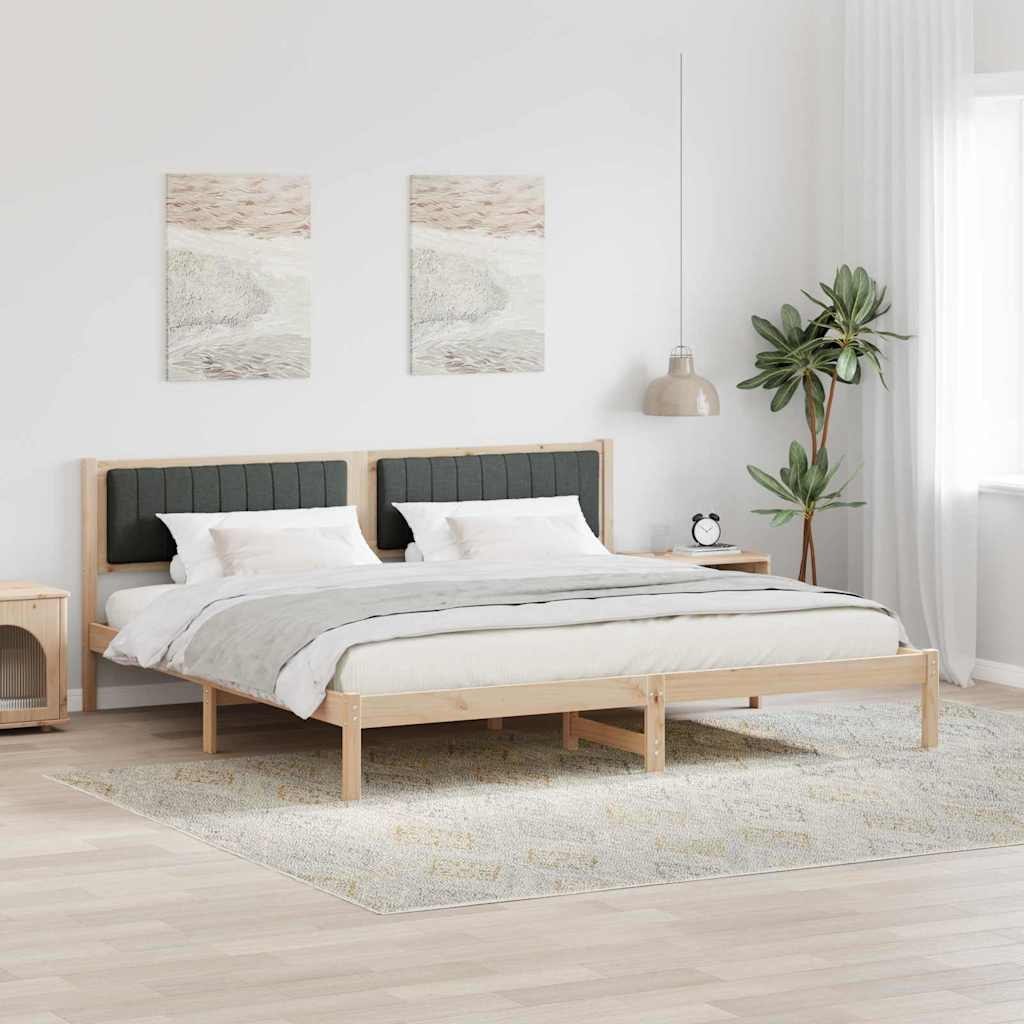 Ramka łóżka Ciemnoszary 200 x 200 cm Lite drewno sosnowe