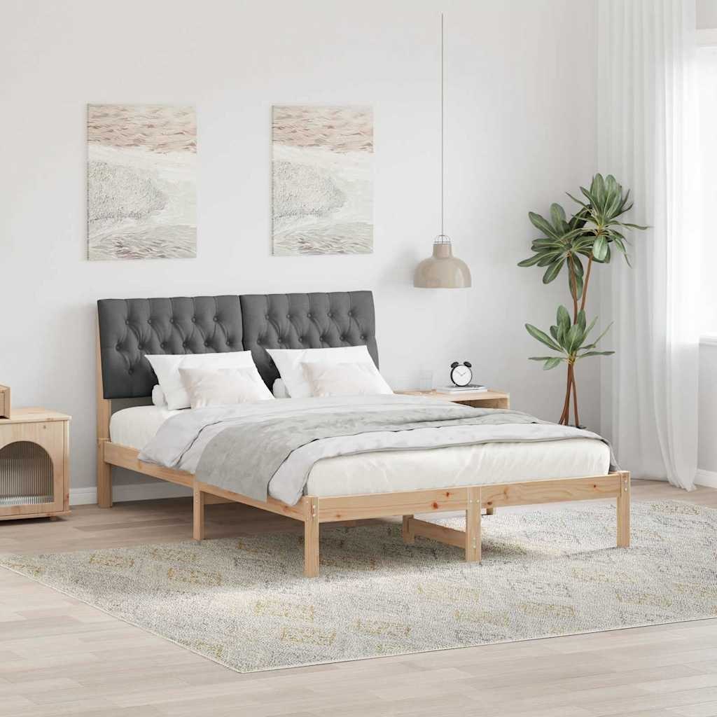 Ramka łóżka z tapicerowanym wezgłowiem Brązowy 150 x 200 cm