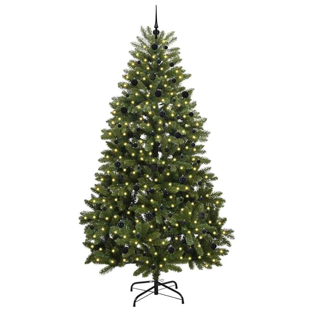 Sztuczna choinka 240 cm 300 LED Ciepła biel PVC i stal zielony