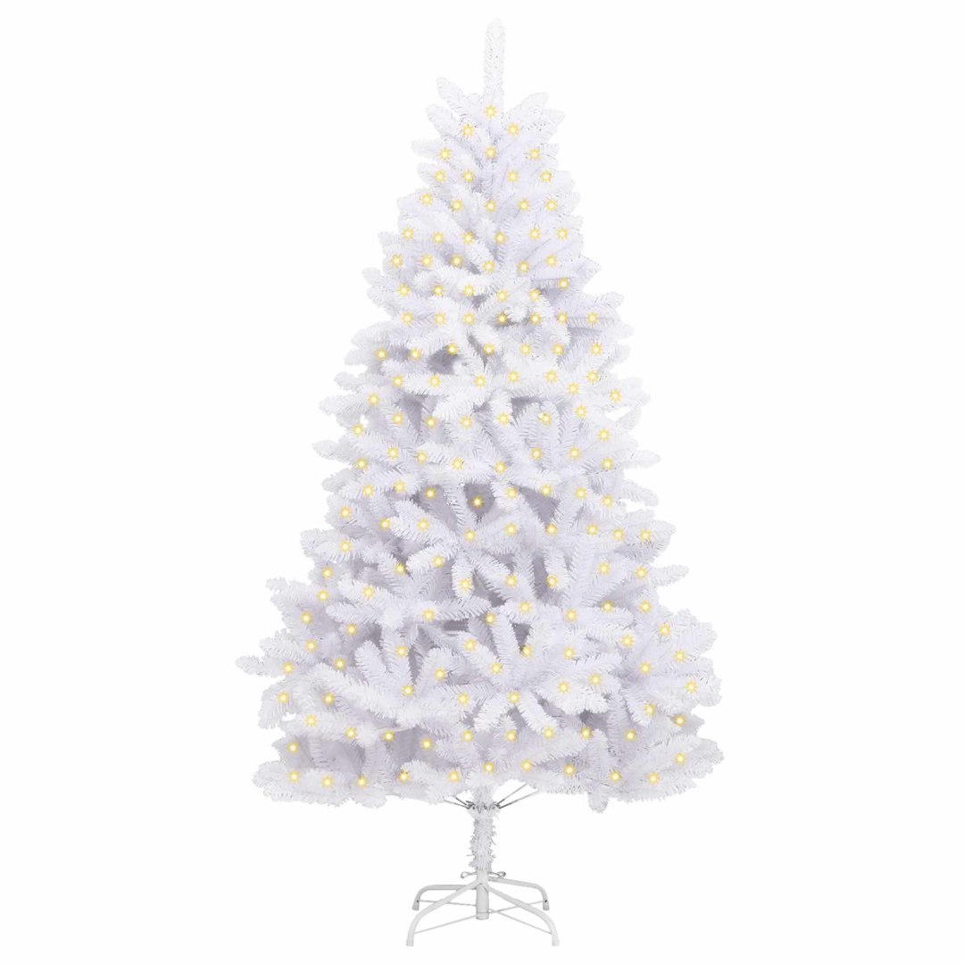 Sztuczna choinka 300 LED PVC i stal Biały