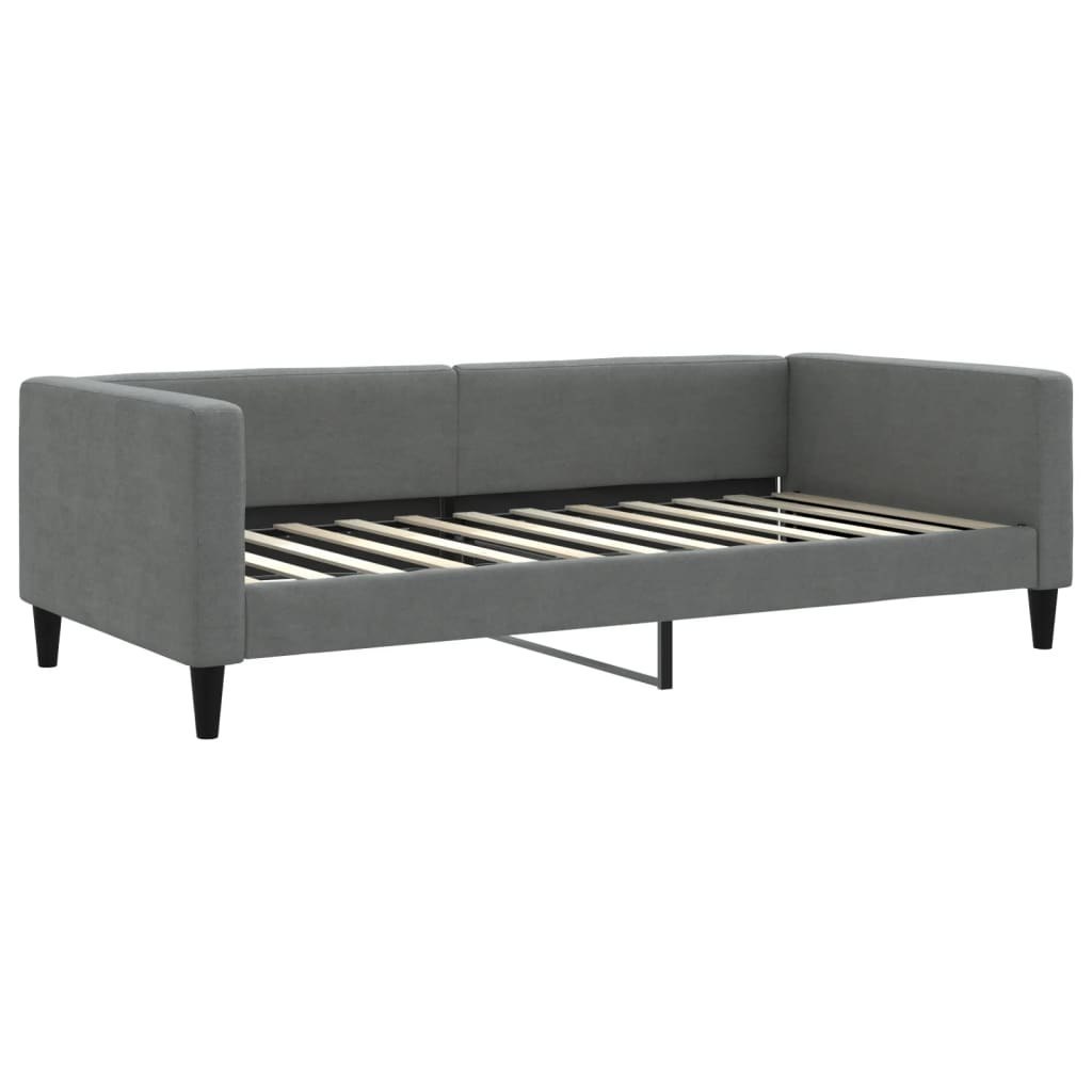 Sofa z funkcją spania, ciemnoszara, 100x200 cm, obita tkaniną