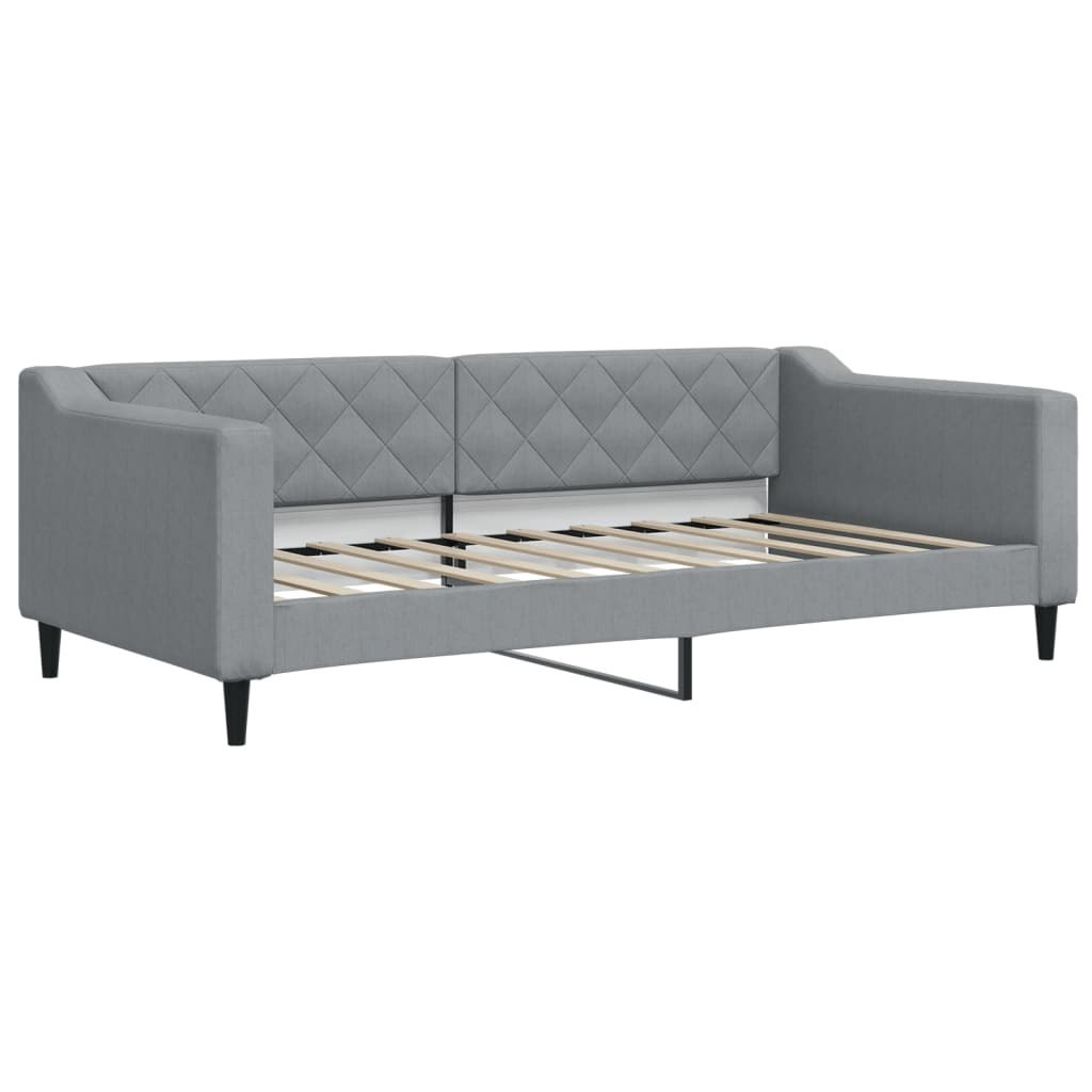 Sofa z funkcją spania, jasnoszara, 90x190 cm, obita tkaniną