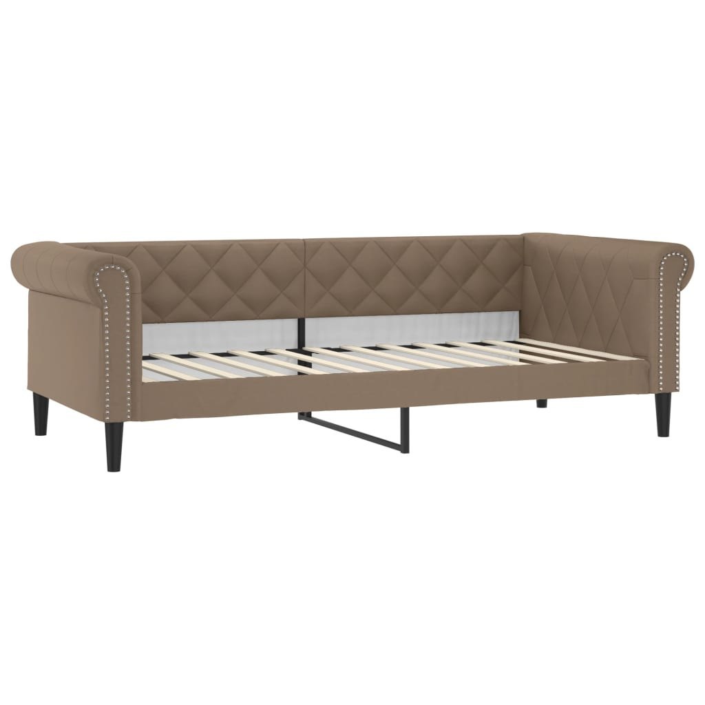 Sofa z funkcją spania, cappuccino, 100x200 cm, sztuczna skóra