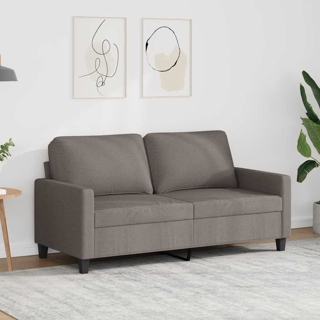 Sofa 2-osobowa, kolor taupe, 140 cm, tapicerowana tkaniną
