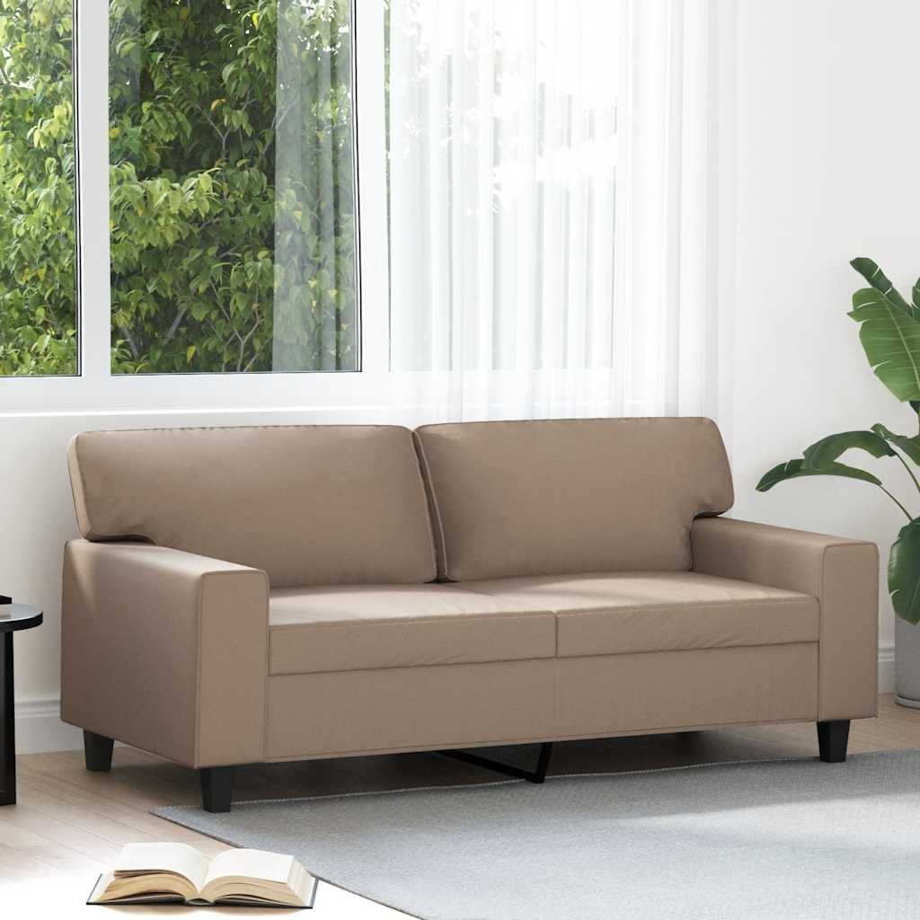 2-osobowa sofa, kolor cappuccino, 140 cm, sztuczna skóra
