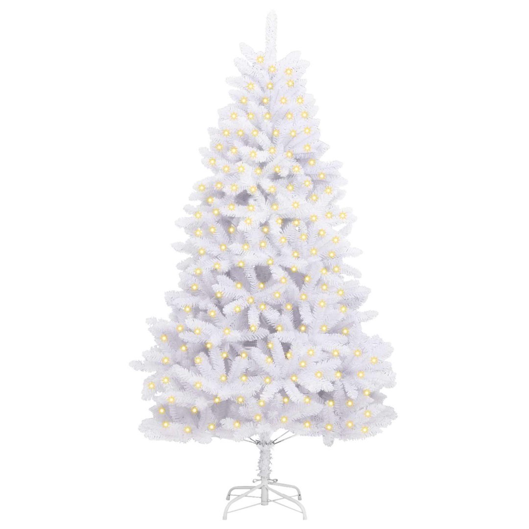 Sztuczna choinka 300 LED PVC i stal Biały