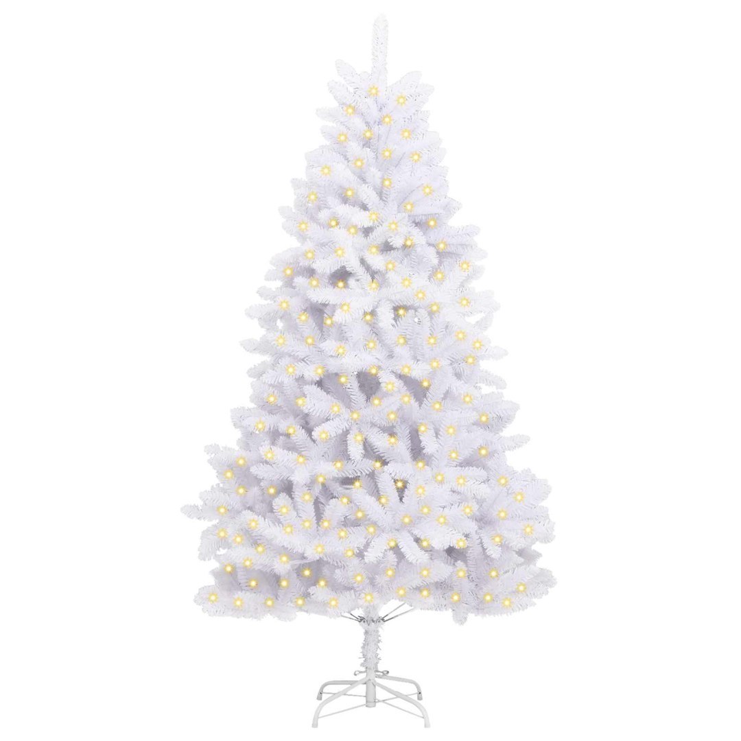 Sztuczna choinka 300 LED PVC i stal Biały