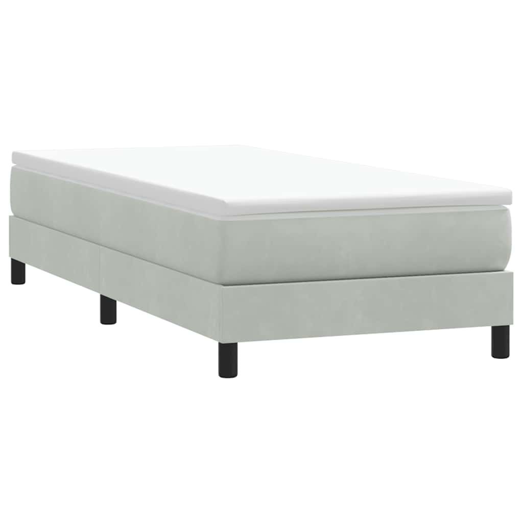 Łóżko Box Spring bez materaca Jasnoszary 90x210 cm Aksamit