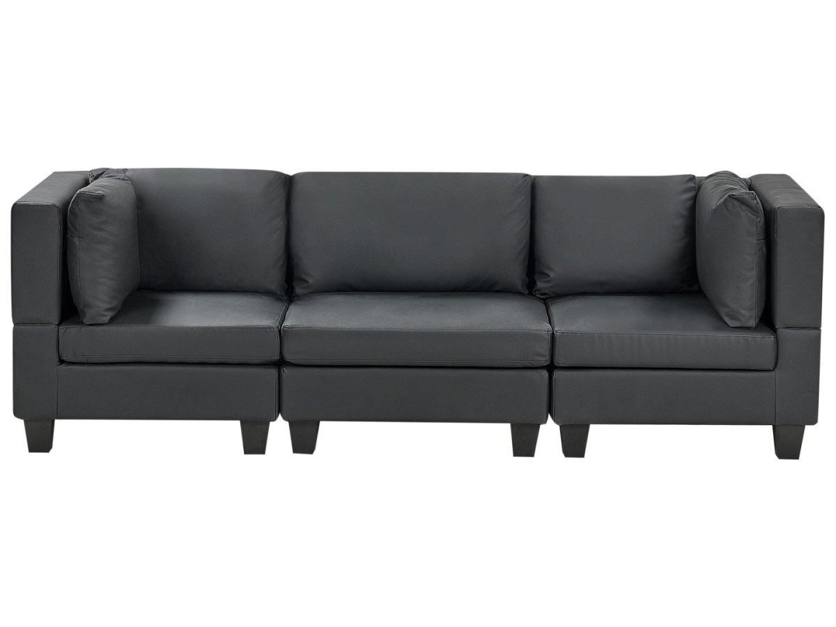 Sofa modułowa dla 3 osób Ekoskóra Czarny