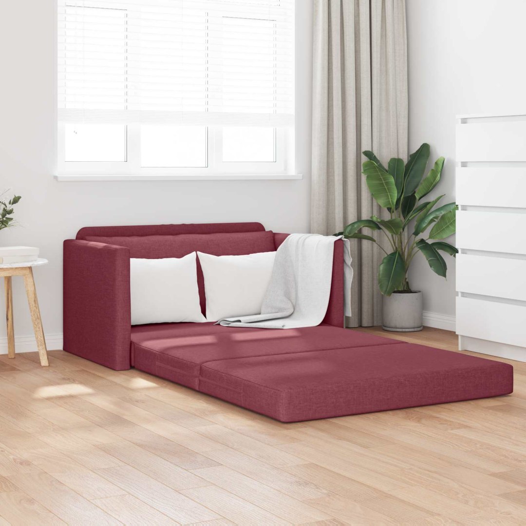Sofa Bed Czerwone wino 124 x 71 x 78 cm tkanina