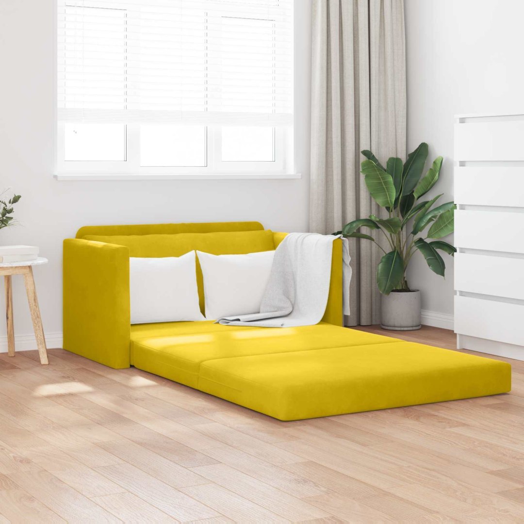 Sofa Bed Żółty słonecznik 124 x 71 x 78 cm Aksamit