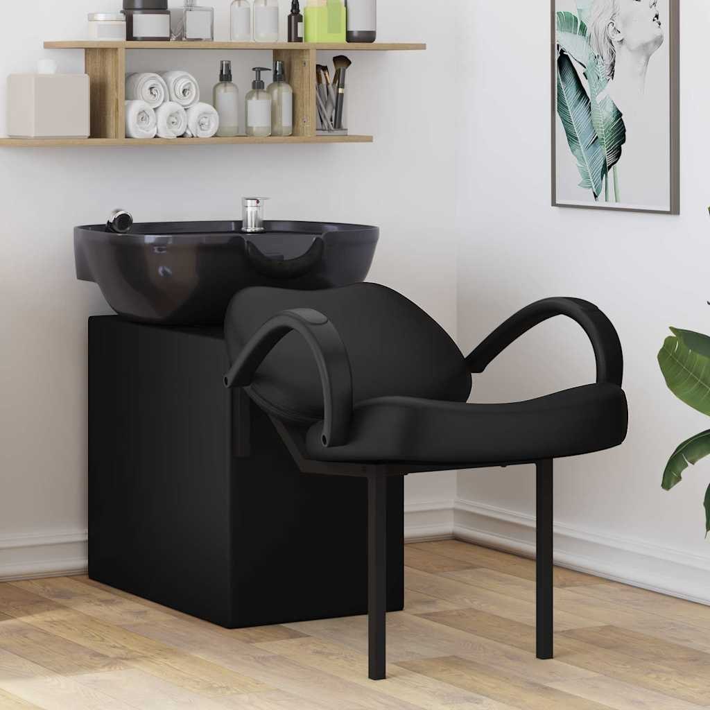 Fotel do szamponu Czarny 136 x 60 x 92 cm