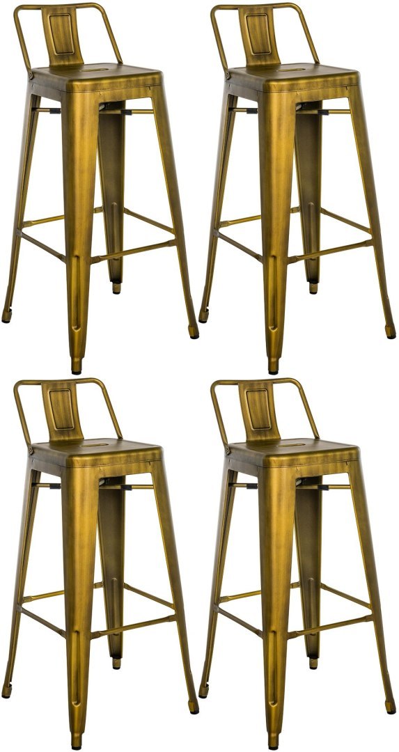 Hoker barowy Mason złoty z metalową konstrukcją - 4 sztuki