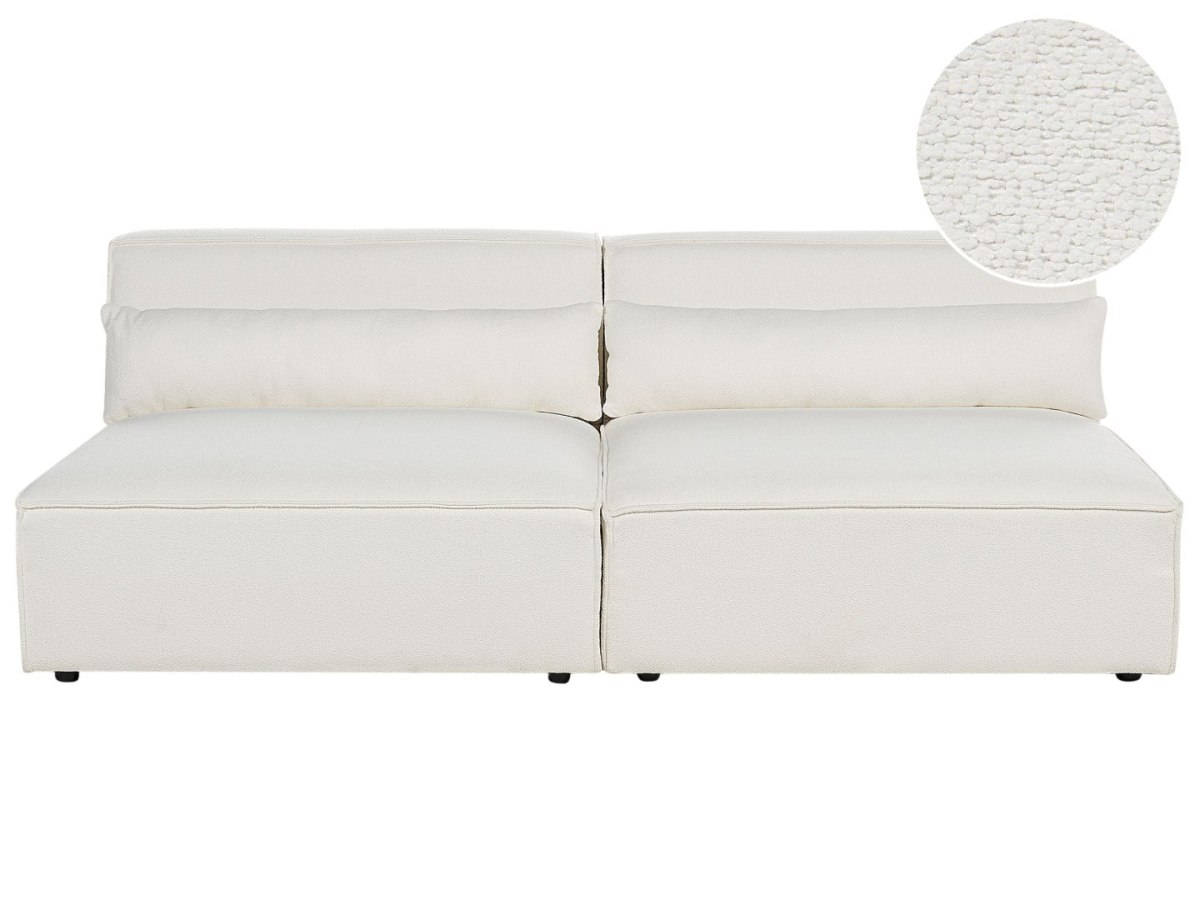 Sofa modułowa dla 2 osób Boucle Złamana biel