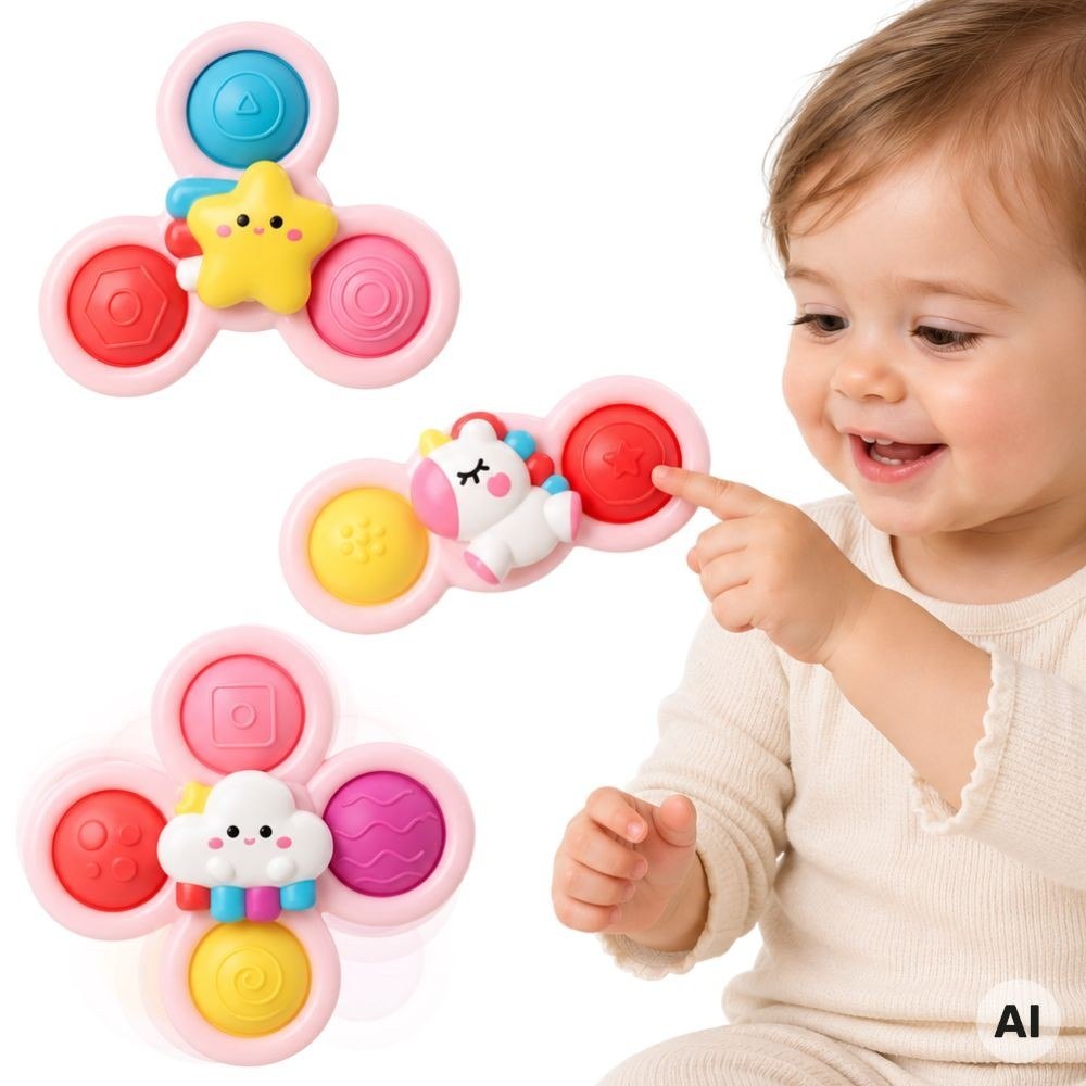 WOOPIE BABY Kosmiczny Spinner Pop-it Zabawka Sensoryczna Wymienne 3 szt Różowy.