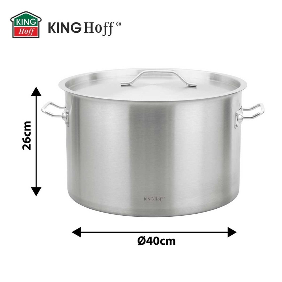 GARNEK GASTRONOMICZNY Z POKRYWĄ STALOWĄ Ø40cm 32L KINGHOFF KH-2026