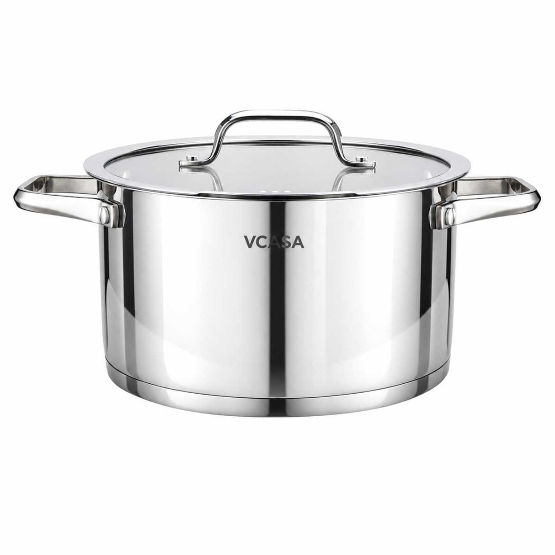 GARNEK STALOWY Z POKRYWĄ 20cm 3.4L VCASA VC-901114 AMARA
