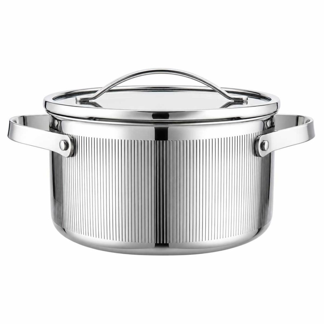 GARNEK STALOWY Z POKRYWĄ 20cm 3L VCASA VC-90124 VELORA