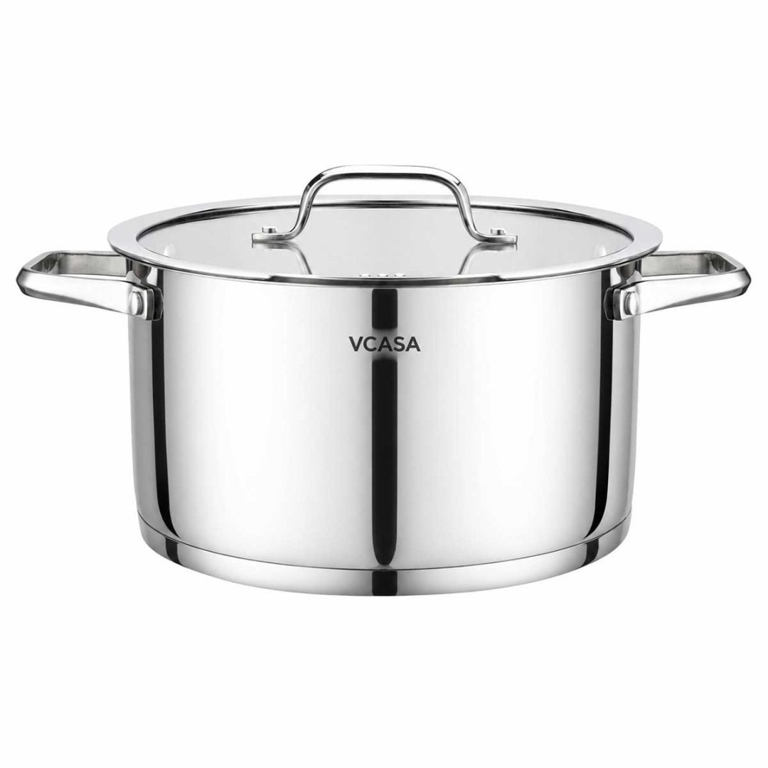 GARNEK STALOWY Z POKRYWĄ 24cm 5.8L VCASA VC-901115 AMARA