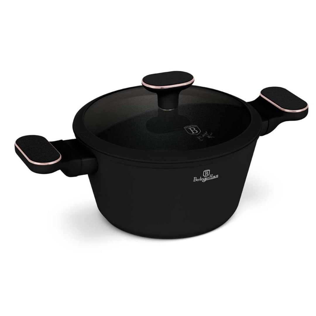 GARNEK TYTANOWY Z POKRYWĄ 20cm BERLINGER HAUS BH-8357 BLACK ROSE