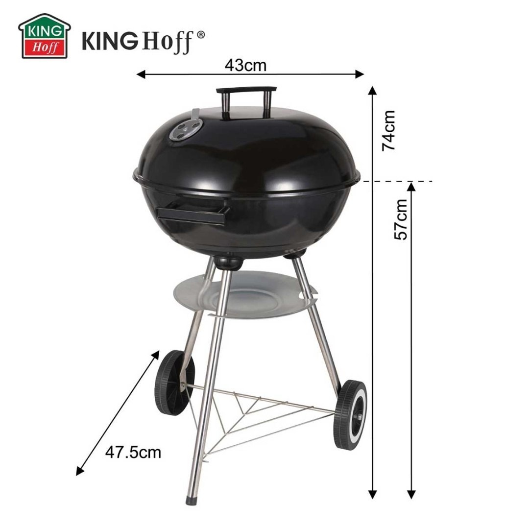 GRILL WĘGLOWY Z POKRYWĄ 41cm KINGHOFF KH-2033