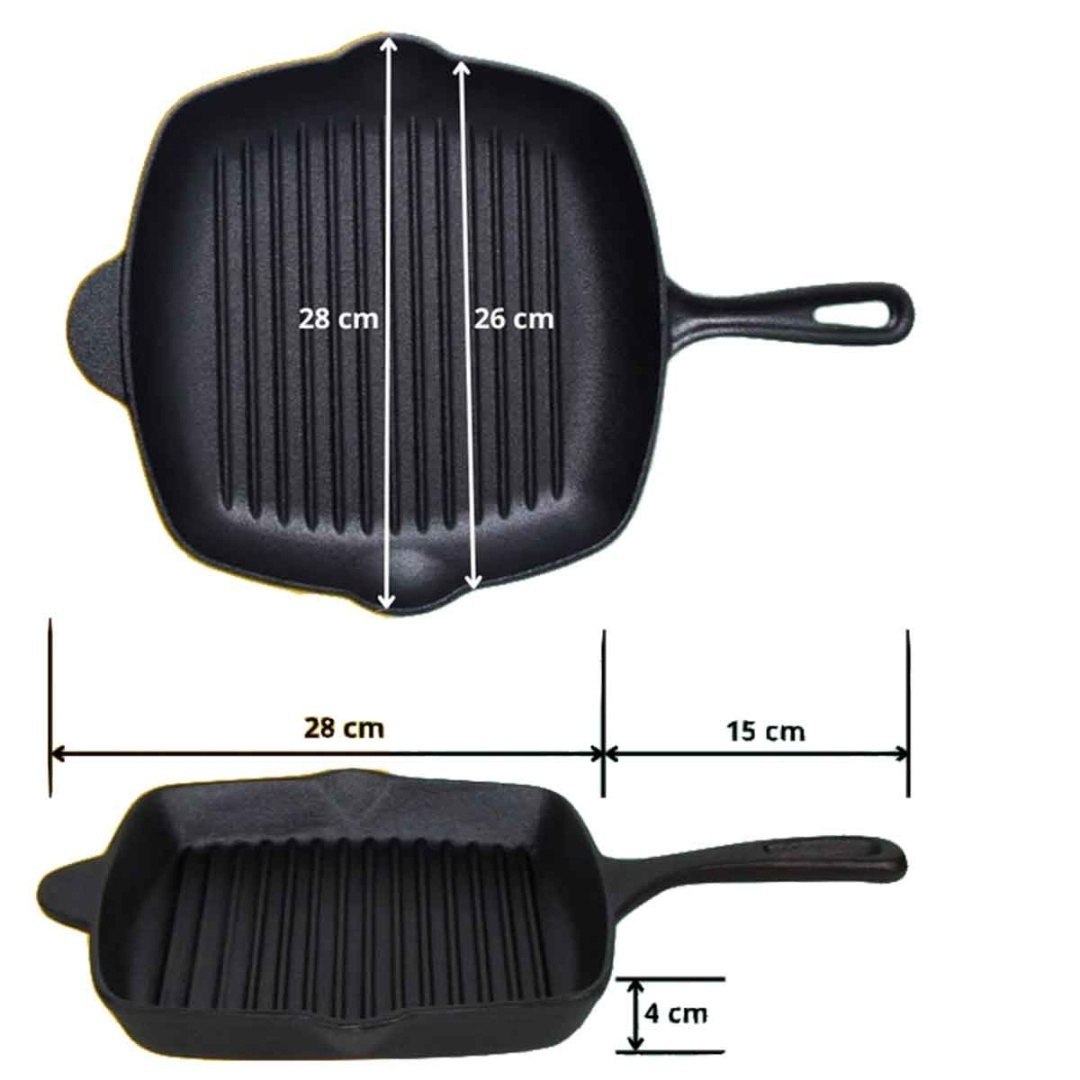 PATELNIA ŻELIWNA GRILLOWA HAGE 26 x 26cm INDUKCJA
