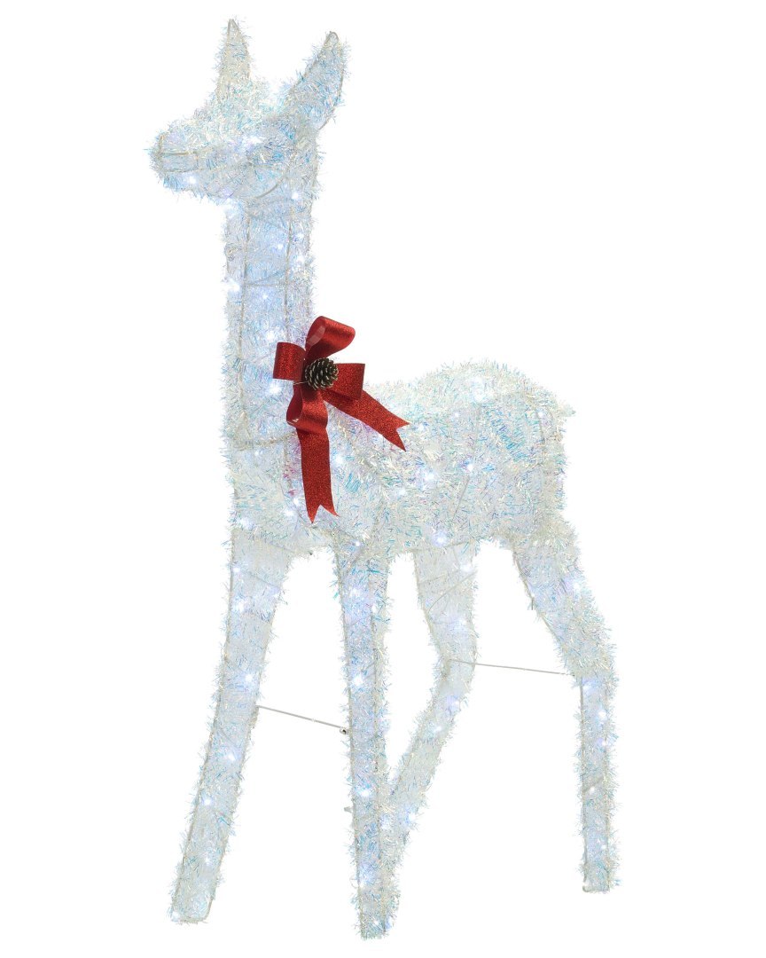 Dekoracja ogrodowa LED AURENNE 110 cm Jelonek Biały