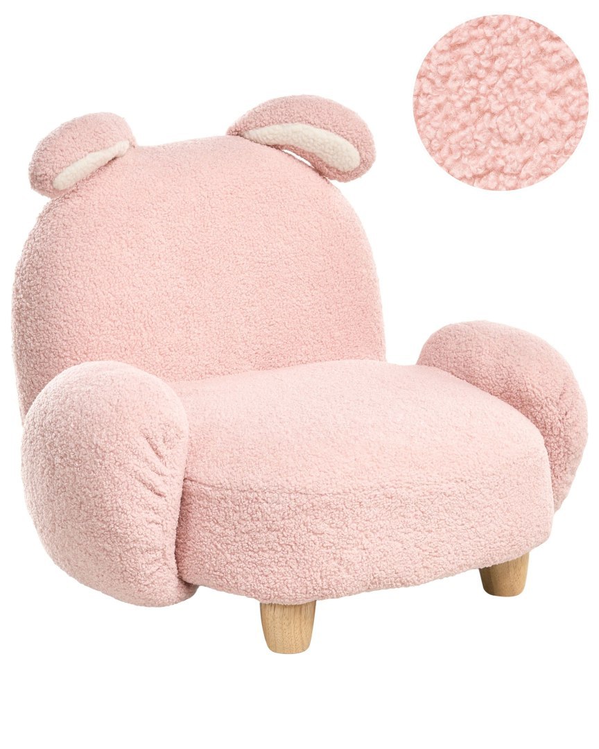 Fotel dziecięcy Królik KANNA Boucle Pastelowy róż