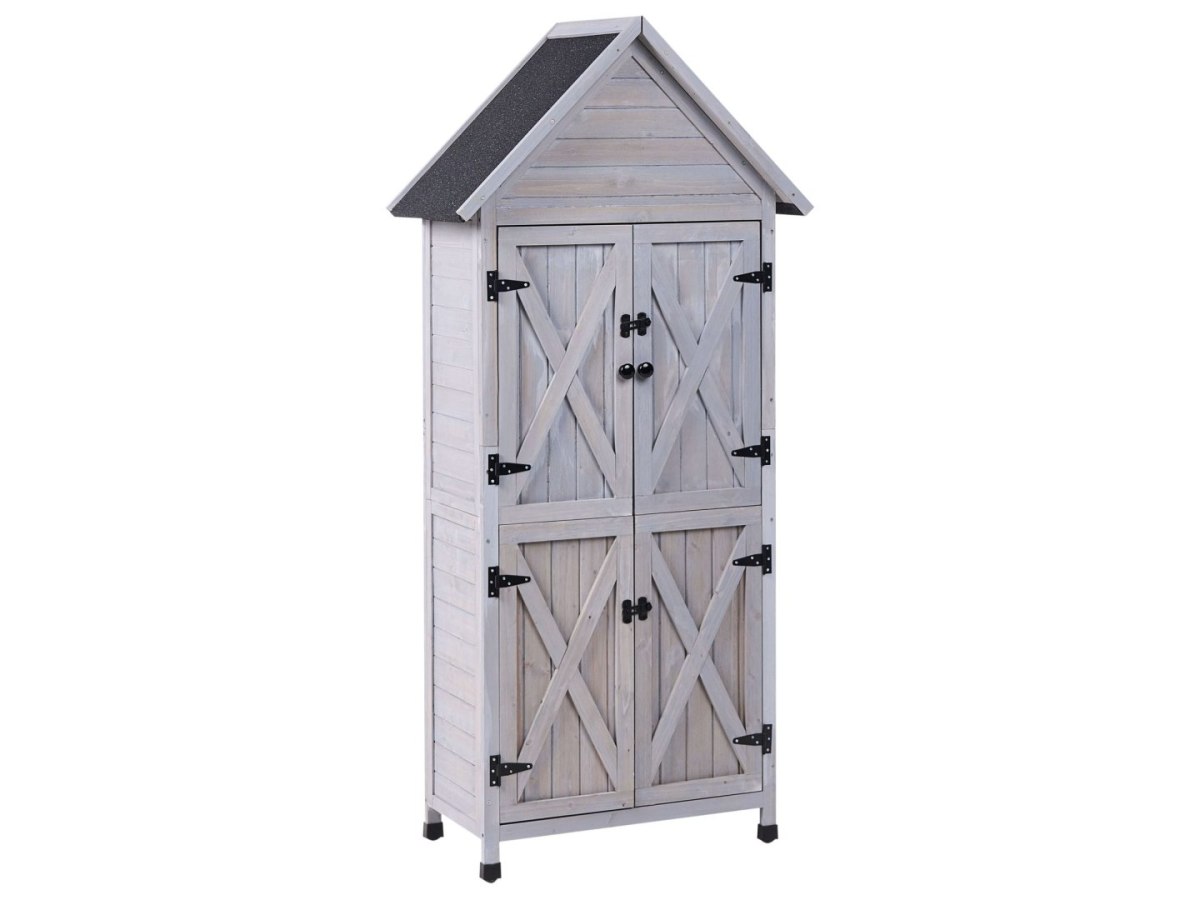 Schowek narzędziowy SENIGA 85 cm 46 cm Drewno jodłowe Szary