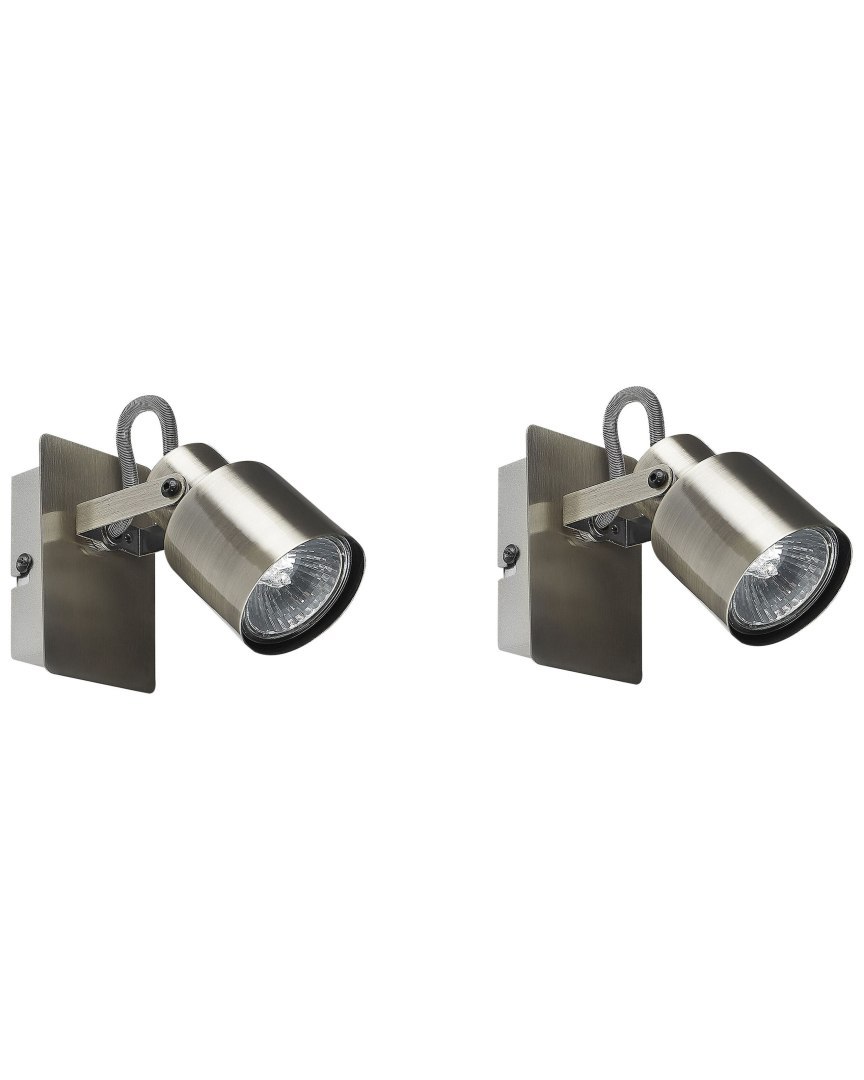 Zestaw 2 lamp spot BONTE Regulowana Metal Srebrny