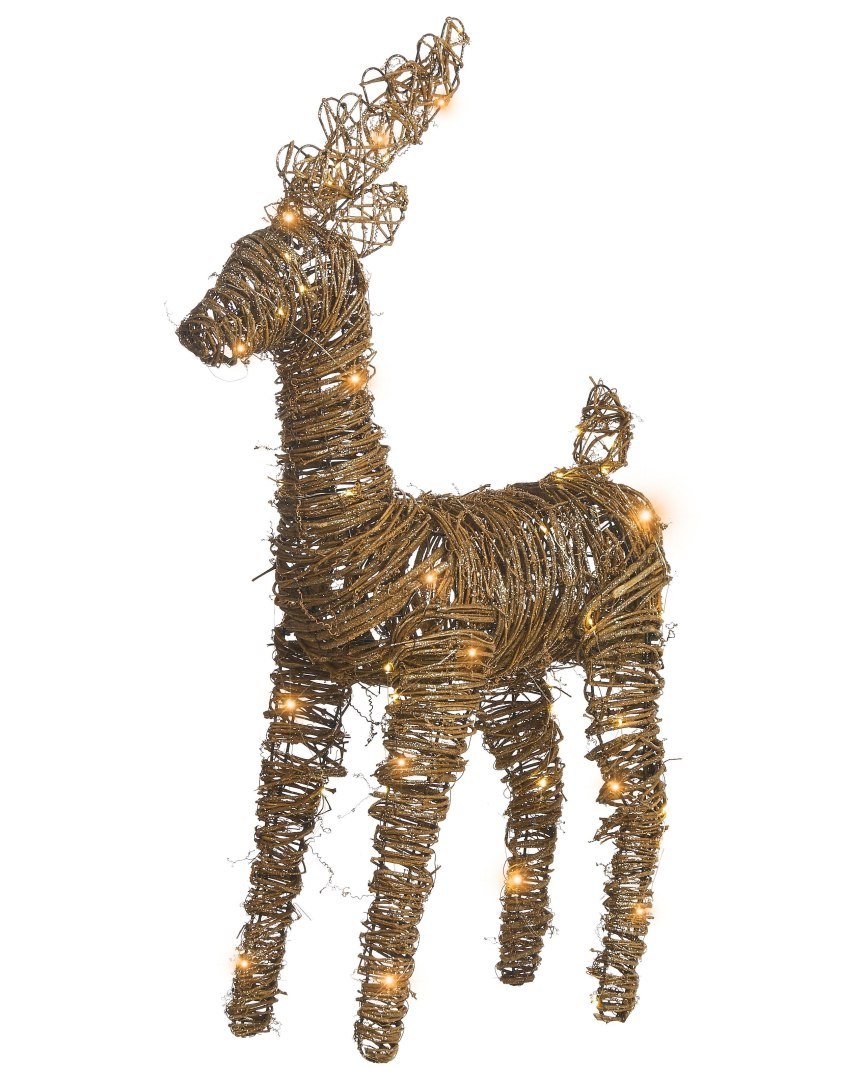 Dekoracja świąteczna LED GRINDAVIK 97 cm Renifer Naturalny