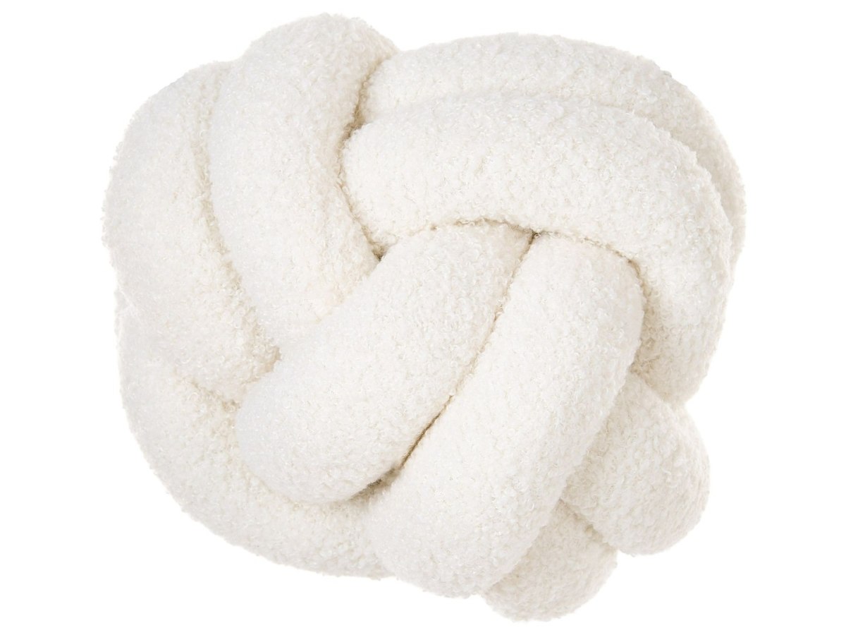 Poduszka dekoracyjna MALNI 19 x 19 cm Boucle Złamana biel Jednolity
