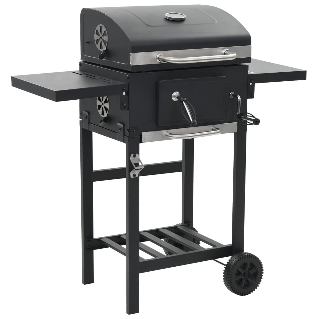 Grill węglowy z dolną półką, czarny Lumarko!