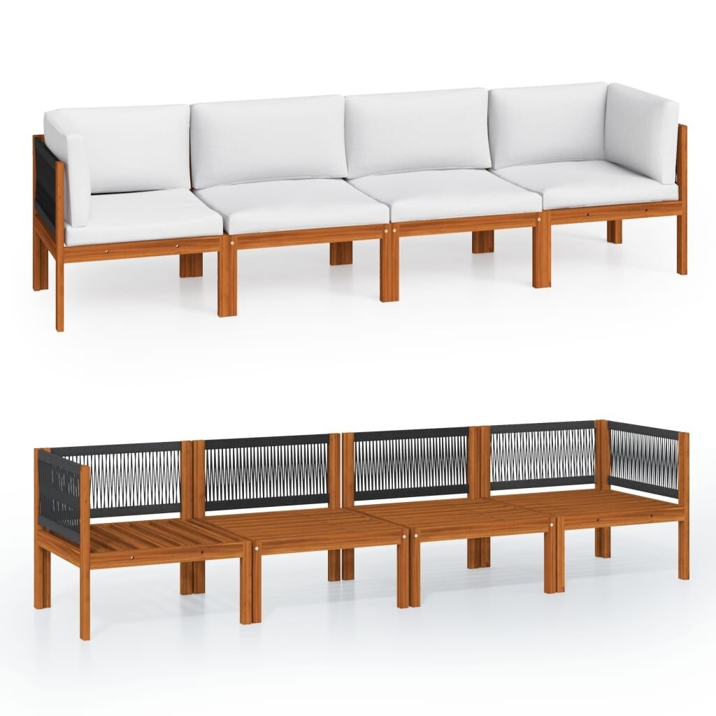 4-osobowa sofa ogrodowa z poduszkami, lite drewno akacjowe Lumarko!
