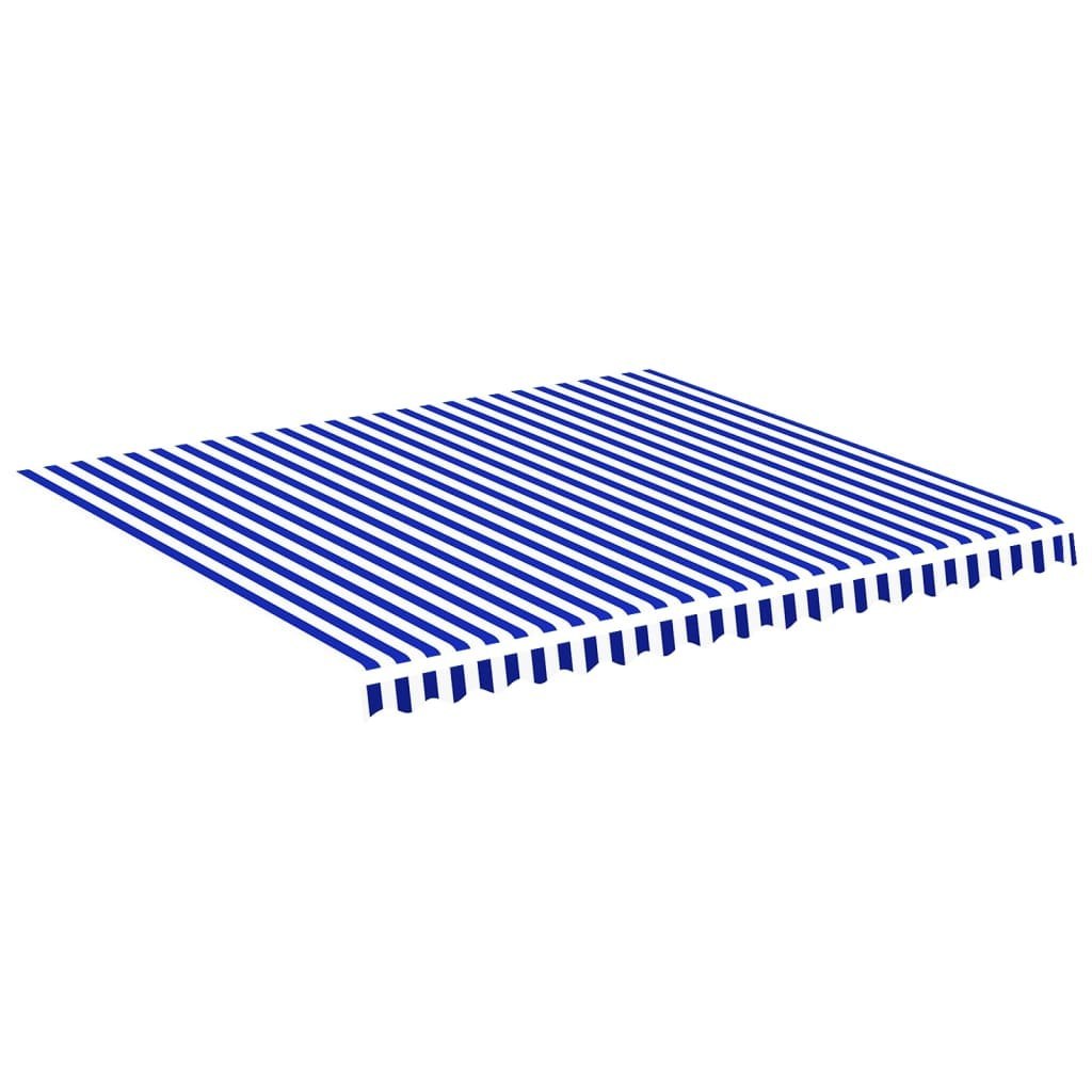 Zapasowa tkanina na markizę, niebiesko-biała, 4x3,5 m Lumarko!
