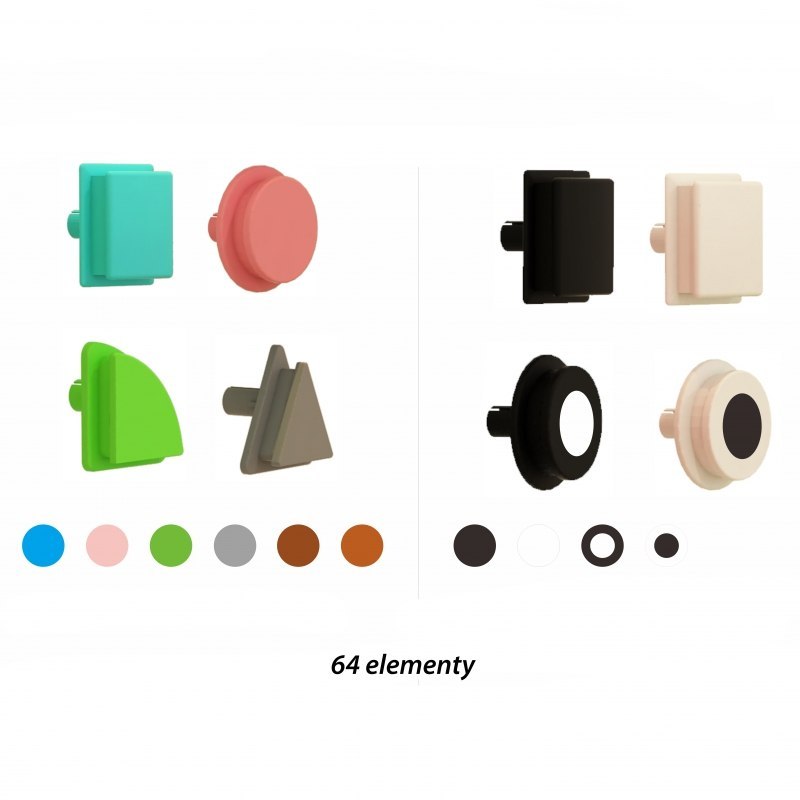Zestaw Kołeczki W Kształcie Figur Geometrycznych 64szt Do Tablic Stem Lumarko!