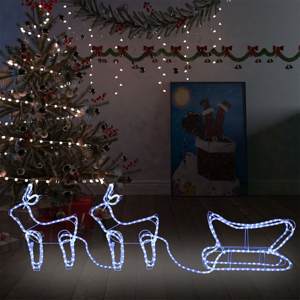 Świąteczna dekoracja zewnętrzna: renifery i sanie, 576 diod LED Lumarko!