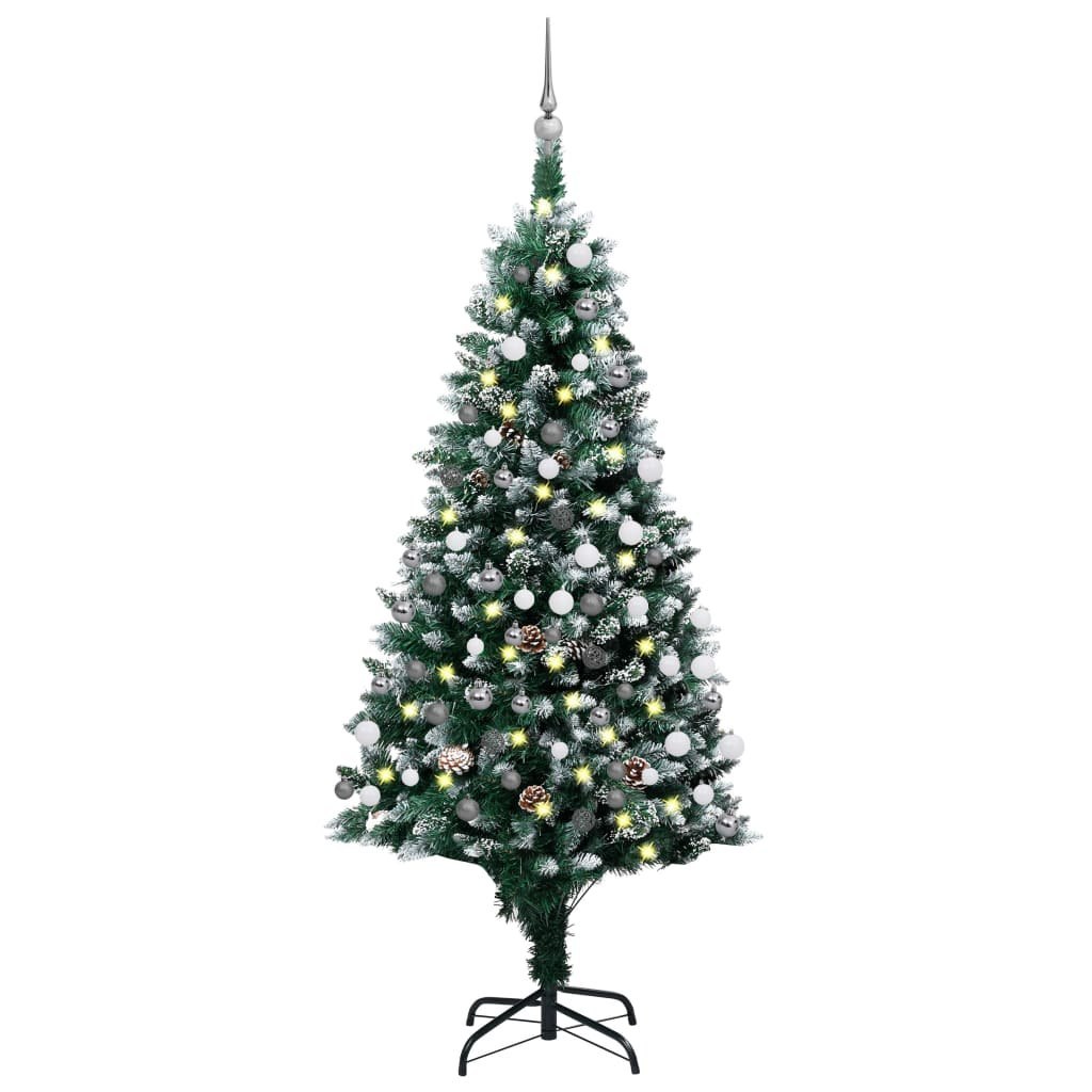 Sztuczna choinka z LED, bombkami i szyszkami, 180 cm Lumarko!
