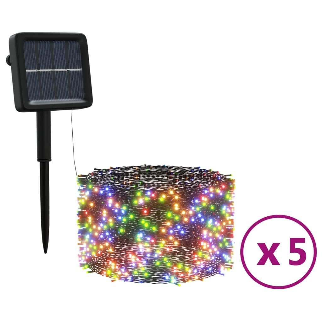 Solarne lampki dekoracyjne, 5 szt., 5x200 LED, kolorowe Lumarko!